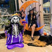 1/2 pièces Ballons en feuille d'aluminium de sorcière squelette debout pour Halloween, ballons de sorcière, convient pour la décoration d'Halloween, la maison hantée, les bonbons ou un sort, la décoration d'ambiance d'horreur, la décoration intérieure et extérieure - Multicolore - Voir 6