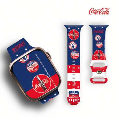 Coca Cola Band For Apple Watch Band, Apple Watch Strap, Braided Sololoop, Nylon Woven Band, Scrunchie Watch Band,Silicone Sport Band, Bracelet Watch Band, Elasticstretch Band, Designer Watch Band, Cute Watchaccessories, Wristband, Gift For Her,Birthday Gift, Preppy Aesthetic, Y2k, Campusoutfit, Daily Wear, Vacation Accessories