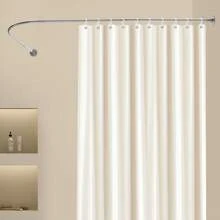 L-förmige Duschvorhang Schiene, 70-95x105-165cm Verstellbare Edelstahl Duschvorhang Winkelstange, Wandmontage Duschstange für Badewannen, Badewannen und Duschen - Silber - Übersicht 1