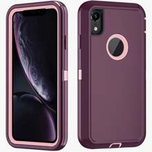 Anti-Drop Anti-Shock Anti-Wear Full Body Protection Phone Case, Durable And Sturdy, 3-In-1 Protective Case Compatible With Iphone, Galaxy And Other Phones - Wine Pink - View 44