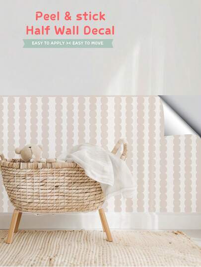 ihomeli Nursery Half Wall Stickers - Striped Nursery Decals Available In 7 Colors | Perfect Wall Panel Decals For A Toddler Room Or Kids Playroom Kids Room Decor Color Selection Removable
