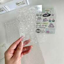 Stiker Transfer Tahan Air Korea DIY untuk Jurnal/Casing Ponsel/Gelas Minum, Stiker Dekoratif dengan Motif Sulur dan Bunga. - A - View 5