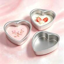 2/3pcs 3/4/5/6/8/10 Inch Heart-Shaped Aluminum Cake Molds, Anodized, Suitable For Chiffon Cake, Pudding, Ideal For Valentine's Day Baking, Fixed Bottom, Party Use, Kitchen Baking Tools - Silver - View 7
