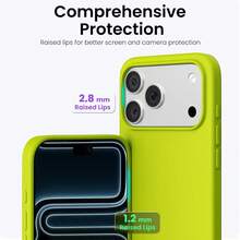 Compatible With IPhone 17 Pro 17 Pro Max 17 Case Liquid Silicone 3 Layers Full Covered Soft Gel Rubber Phone Case,Fresh Summer Color Palette,Shockproof Protective Case With Anti-Scratch Microfiber Lining For IPhone 13 11 16 Pro Max 15 14 Plus 12 Mini XS Max 7 8 Plus - Fluorescent Green - View 9