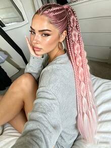 Trenzas de Burbuja Retorcidas de Colores Mixtos Hechas a Mano - Extensiones de Cabello Estilo Vacaciones para Mujeres, Versátiles para Todos los Tipos de Cabello 24 Pulgadas - Multicolor - Ver 8