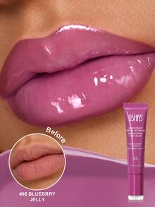 USHAS Volumizing Moisturizing Lip Glaze, Lightweight Hydrating Lip Gloss, Shiny Color, Rich In Natural Pigments Soft Lip Essence, Repairs Dry Lips, Suitable For Daily Wear, Dates, Parties, Women Girls Lip Makeup Gift - #05 Blueberry Jelly - View 10