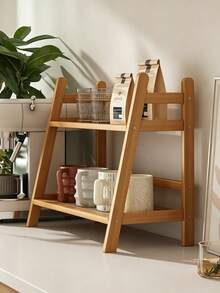 Kitchen Simple Multi-Function Home Storage Rack, Kitchen Cabinet Organizer, Desktop Woven Rattan Trapezoid Spice & Cup Holder, Cup Storage Rack - Multicolor - View 3