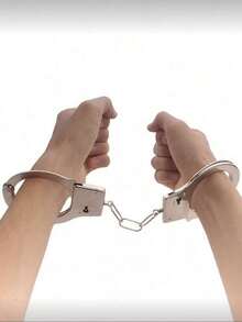 1pc Iron Handcuffs With Inner Diameter Less Than 5cm, Accessory, Makeup/Costume Prop - Silver - View 9