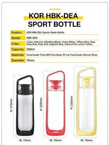 Kor Dual Use Water Bottle With Straw Portable Square Clear Water Cup Dual Drinking Modes Leakproof Travel Sports Drinking Bottle For Girls - 粉色 - 查看 8