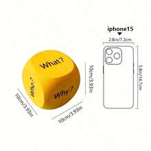1pc/Set Question Word Dice Teaching Tool, Teacher Classroom Questioning, Interactive Entertainment, Reading Comprehension Prop, Large Dice, EVA Material - Multicolor - View 5