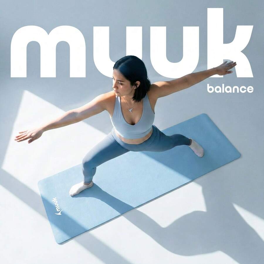 MUUK 1 pieza Tapete de yoga antideslizante de 150x60 cm con 8 mm de grosor|Correa de Transporte, Resistente y Cómoda | Ideal para Ejercicio en Casa, Gimnasio, Parque, Viajes, Meditación y Estiramientos