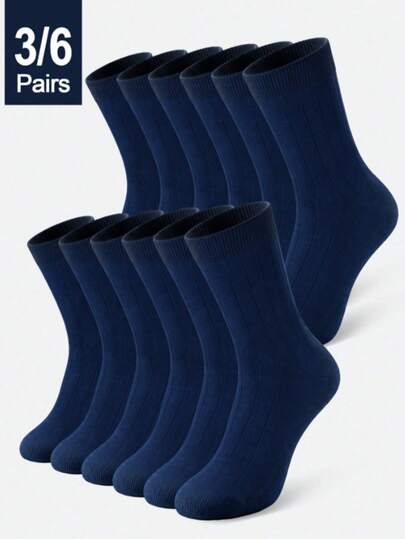 3/5/6/10/12 Pairs Men's Spring/Summer Thin Comfortable Casual Mid-Calf Socks, Elastic Fabric Running Workout Sports Socks