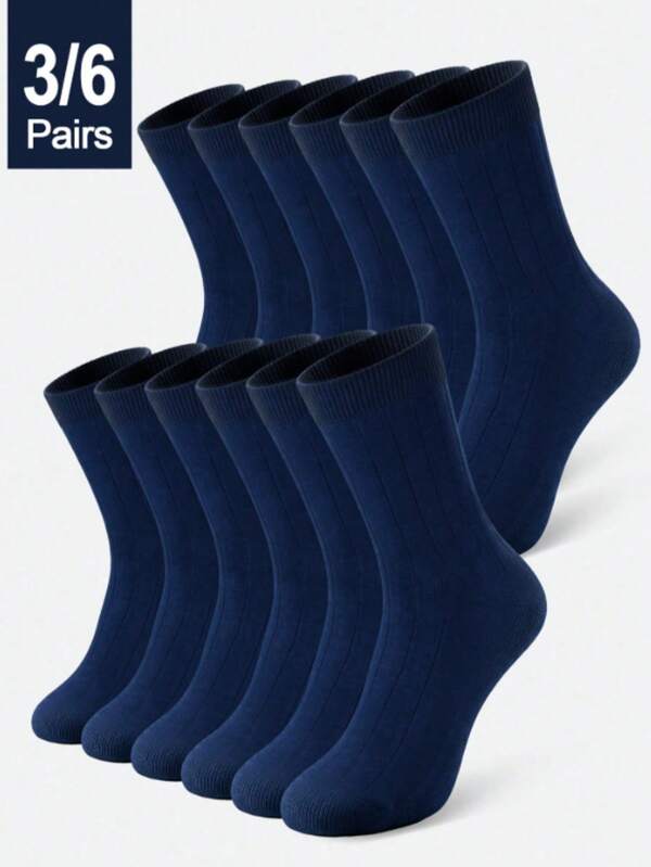 3/5/6/10/12 Pairs Men's Spring/Summer Thin Comfortable Casual Mid-Calf Socks, Elastic Fabric Running Workout Sports Socks
