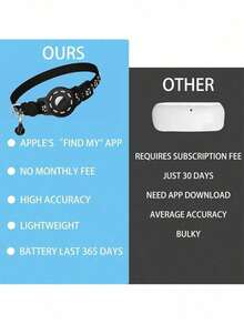 1 cái thiết bị định vị thú cưng tương thích với Apple Find My Tracker, vòng cổ phản quang tháo rời được cho mèo - Nhiều màu - Xem 5