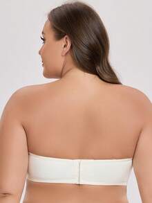 MELENECA Women's Strapless Bra For Large Bust Back Smoothing Plus Size With Underwire - Beige - View 3