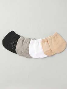 6 Pairs/3 Pairs/Random 1 Pair Women's Anti-Slip Invisible Toe Socks, Mesh Silicone Anti-Slip Half Socks, High Heel Shoes Slippers Socks - Multicolor - View 28