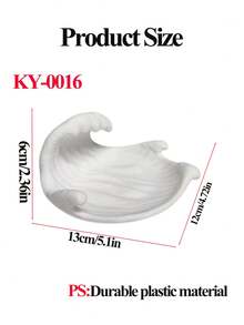 White Wave Shaped Jewelry Tray, Plastic Storage Dish For Rings Earrings Necklaces, Coastal Style Home Decor Organizer - White - View 4