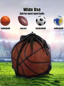 Multifunctional Sports Drawstring Mesh Bag, Portable Basketball Mesh Bag, Ball Storage Bag With Zipper Pocket, Mesh Tote Bag Suitable For Men And Women, Basketball, Football, Rugby, Volleyball And Football Sports Equipment Storage, Basketball Gear - Multicolor - View 8
