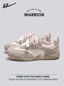 Warrior Women's Board ShoesSpring And SummerComfortable Modest Style Casual Yet Sleek Sneakers Applicable Throughout The Year Wear-Resisting All-Day Wear Training Sneakers Running Shoes - Beige/Gray/Pink - View 1