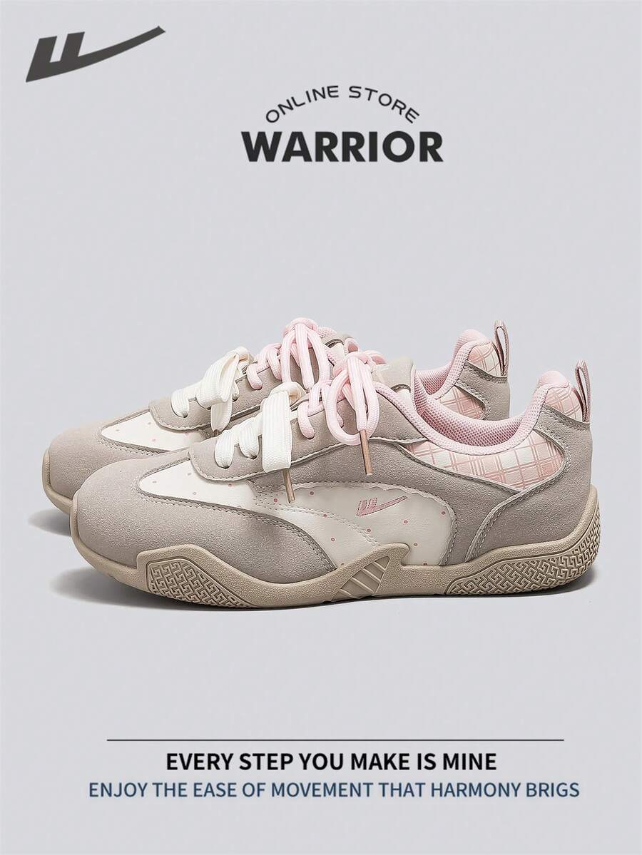 Warrior Women's Board ShoesSpring And SummerComfortable Modest Style Casual Yet Sleek Sneakers Applicable Throughout The Year Wear-Resisting All-Day Wear Training Sneakers Running Shoes - Beige/Gray/Pink - View 1