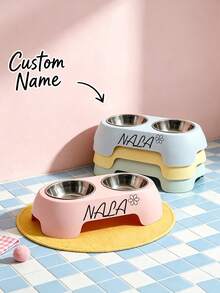 Personalized Non-Slip Pet Bowl (Customizable Name) - Cat Feeding Bowl/Pet Gift, Suitable For Cats And Dogs, Can Hold Food Or Water; Also Available In Various Dog Toys And Multiple Dog Bowl Styles. Ideal Gift For Pet Lovers, Whisker-Friendly - Multicolor - View 2