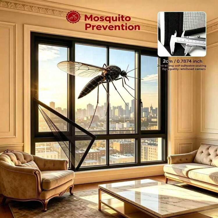 1片裝防蚊窗戶紗窗，易安裝自黏式透氣防蚊網窗紗，Mosquitera Ventana，Mosquitera - 紗窗 - 查看 64