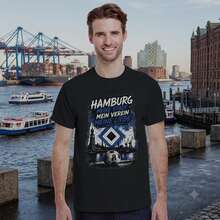 Camiseta del Hambúrguer SV - Camiseta para Fanáticos del Fútbol - Regalo para Fanáticos del HSV - Regalo de Fútbol para Hombres - Regalo de Cumpleaños - Negro - Ver 1