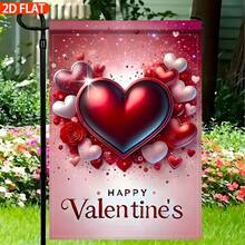 Valentine's Day Garden Flag - 30x45cm, Double-Sided Polyester Decor, Suitable For Your Yard And Patio, Flag Pole Not Included, 2D Flat Printed Garden Flag - A - View 1