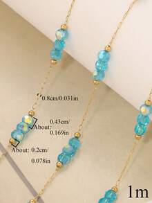 1m Stainless Steel 18K Gold Plated "Charm Color" Red Crystal Bead Necklace And Bracelet DIY Jewelry Making Kit - Chain - View 7