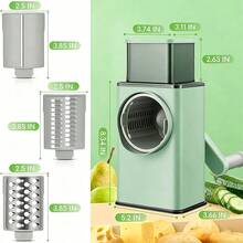 6-Piece Set: Multifunctional Vegetable Slicer | Quickly Cuts, Grates, And Slices | Easy To Use And Store | Essential Kitchen Tool - Green - View 6