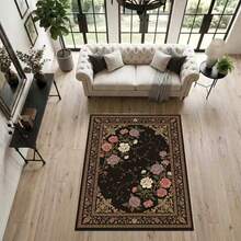 1pc Rose Vine Area Rug, Living Room Carpet, Rug, Area Rug, Large Rug, Floor Mat, Living Room Large Carpet - Multicolor - View 2