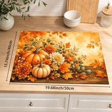1pc Pumpkin Pattern Diatomaceous Earth Kitchen Drain Mat, Quick-Drying Absorbent Non-Slip Coffee Machine Mat And Dish Drying Mat, Suitable For Kitchen Countertop, Dining Table And Autumn Home Decor - Multicolor - View 8