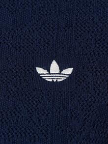 Adidas Originals 女款拼色條紋修身運動夾克 - 藏蓝色 - 查看 5