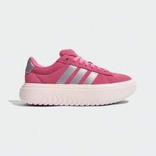Adidas GRAND COURT PLATFORM Comfortable Soft Low-Top Sneakers Women's Pink - Rose Red/off White - View 4