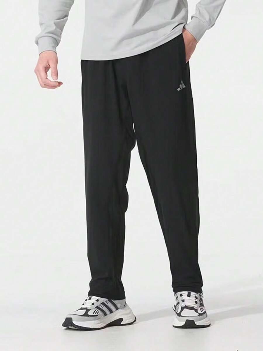 Adidas 新款GYM+ WOVEN PT男子跑步健身訓練休閒透氣長褲 - 黑色 - 查看 1