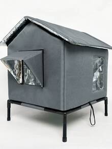 Outdoor Waterproof Elevated Stray Cat Villa, Foldable All-Season Cat House Pet Bed - M - View 10