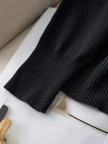 GIGOGOU Plus Size 1XL-4XL Spring/Autumn V-Neck Lightweight Women's Knit Cardigan Long Sleeve Casual Sweater Jacket Top Black Fall - Black - View 7