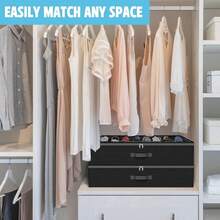 24/12 Grid Foldable Underbed Shoe Storage Box, Non-Woven Fabric Dust-Proof Stackable Shoe Organizer, 2mm Thick Cardboard, Space-Saving And Sturdy, Suitable For High Heels And Sneakers, 29.3 Inches, Essential Home Storage For Wardrobe, Bedroom, Dorm - View 5
