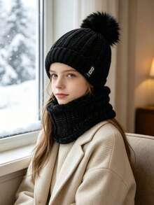 Autumn/Winter Thickened Velvet Hat, Warm Ear Protection Scarf, Outdoor Travel Set - Multicolor - View 4