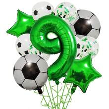 32 Inch Green Digital Football Balloon Kit Suitable For Birthday Decorations, Party Balloons, Easter Gifts - 8 - View 2