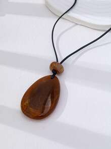 1/4pcs Teardrop Pendant Necklaces For Women, Adjustable Black Rope Choker Necklaces, Water Drop Dainty Neck Jewelry For Daily Wear Gift ﻿ - Multicolor - View 11
