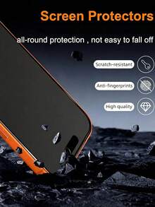 2 Packs Of Ceramic Matte Anti-Peep Screen Protectors, Bubble-Free. Made Of Ceramic, Not Glass. Compatible With IPhone 17 Pro Max/17 Air/16 Pro Max/16 Plus/15 Pro Max/14/13/12/11/XS/XR. Fingerprint-Resistant And Easy To Apply. - Black - View 6
