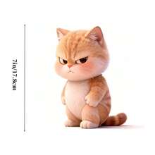 10/6/5/3/2/1pc Cute Grumpy Orange Tabby Cat Stickers Kawaii Ginger Kitten Removable PVC Funny Animal Decals For Car Window Bedroom Luggage Rome Auto Decor Fall Bathroom Decor Halloween Wall Decor - A - View 12