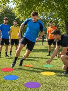 5 Buah Alat Latihan Kecepatan dan Kelincahan 10cm, Cakram Penanda Titik Bulat Berwarna-warni Anti Selip, Penanda Tambahan untuk Latihan Sepak Bola dan Olahraga Luar Ruangan. - beraneka warna - View 8