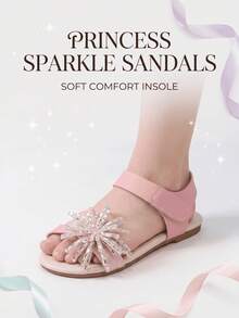 Water Drop Fireworks Girl Sandals, Summer Style, Hook And Loop Design, Pairs Well With Princess Dress To Enhance The Atmosphere - Pink - View 6