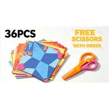 Juego de manualidades de origami divertido para niños - Incluye manual de instrucciones paso a paso y múltiples patrones creativos de origami, juego interactivo entre padres e hijos para ayudar al desarrollo cognitivo y entrenamiento de la concentración de los niños - 36 piezas - Ver 1