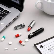 304 Stainless Steel Mini Pill Box Keychain, Waterproof Portable Medicine Holder, Airtight Pill Case For Travel, Vitamins, Tablets & Capsules - View 2