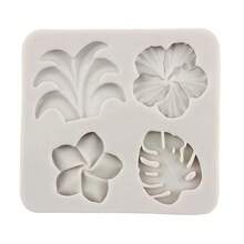 Molde de Silicona para Flores Tropicales - Hibisco y Plumeria, Ideal para Dración de Pasteles en Fiestas Tropicales - Rojo y blanco - Ver 2