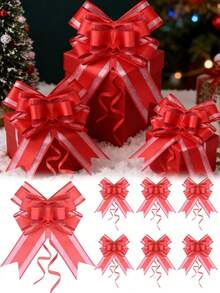 1/10/20pcs Gold Metallic Bow Ribbon, Gift Wrapping Bows, Birthday Wedding Christmas Gift Box Bouquet Decoration Supplies - Multicolor - View 5