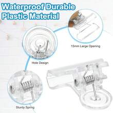 10/20 Plastic Bulldog Clips, Practical Paper Clips, Hinge Clips, Suitable For Home And Office Use (Transparent) - Multicolor - View 2